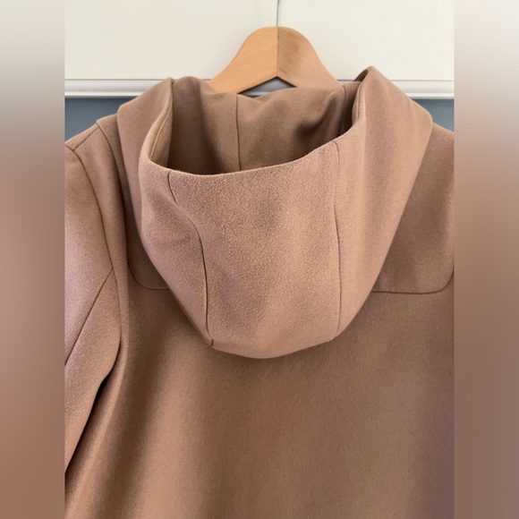 COS  Hooded Camel Duffel Coat, Wool Blend - Picture 5 of 8